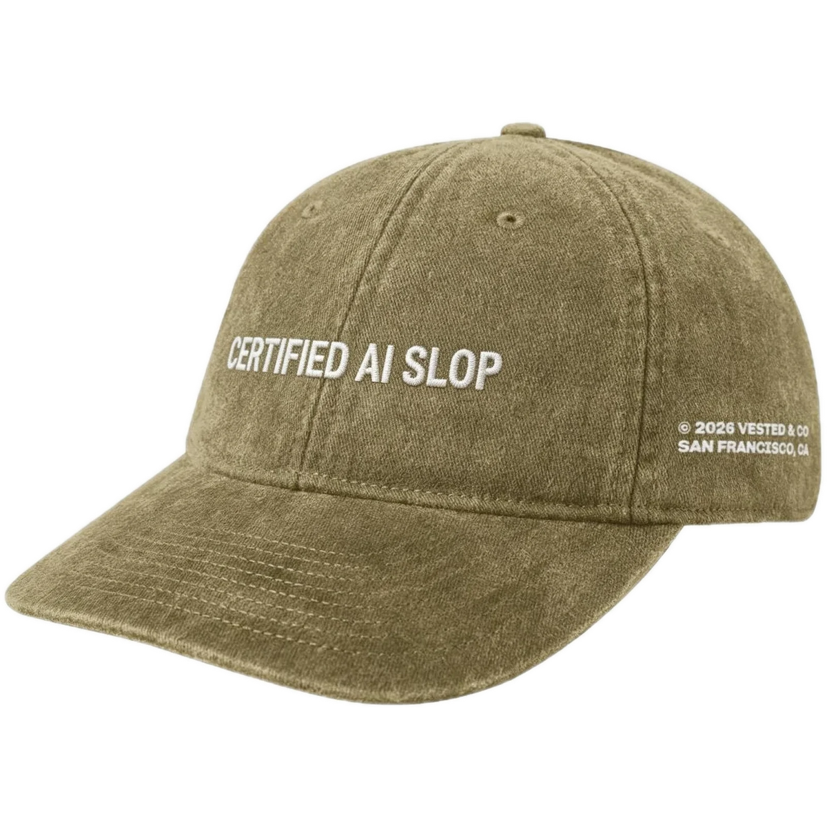 CERTIFIED AI SLOP cap, Sage Green
