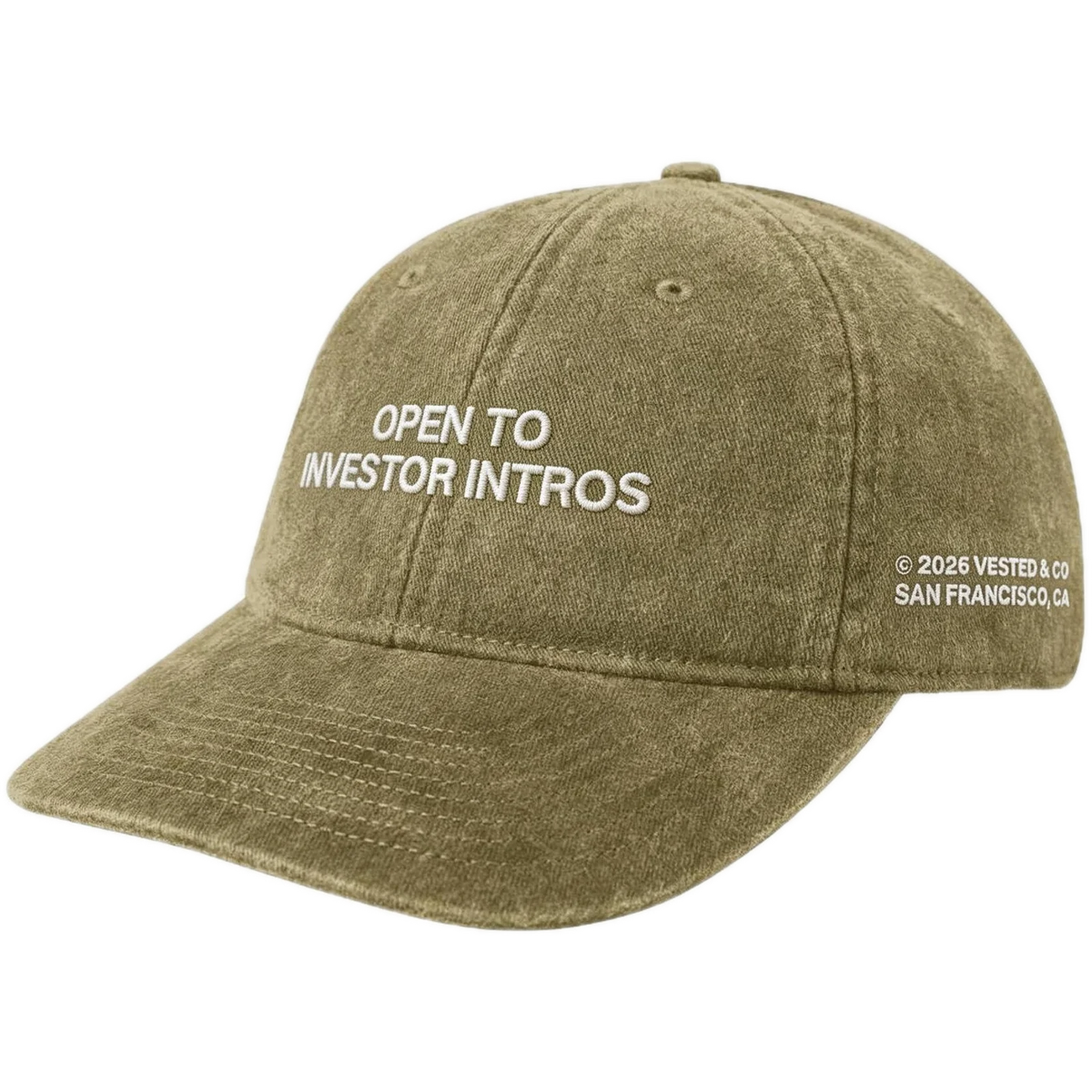 OPEN TO INVESTOR INTROS cap, Sage Green